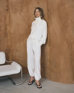 Eleganckie spodnie baloon ecru 