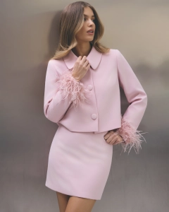 Spódnica mini pudrowy róż